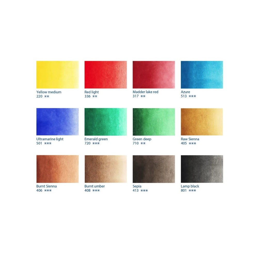 Set of watercolor paints Sonnet, Plener - St. Petersburg - 12 colors