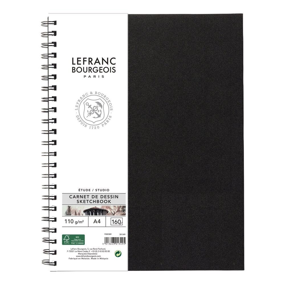 Szkicownik Studio na spirali - Lefranc & Bourgeois - A4, 110 g, 160 stron