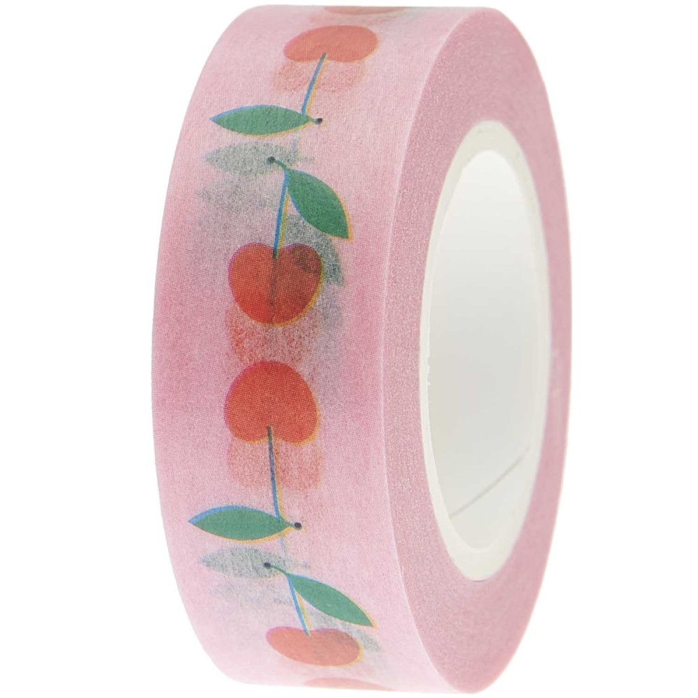Taśma washi, Wiśnie - Paper Poetry - różowa, 15 mm x 10 m