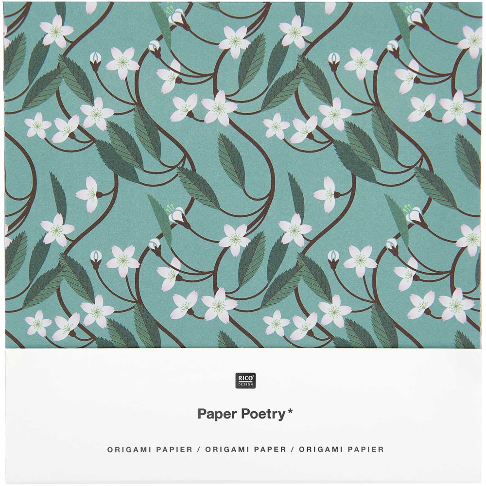 Origami paper, Just Bees + Fruits + Flowers - Paper Poetry - 15 x 15 cm, 50 sheets
