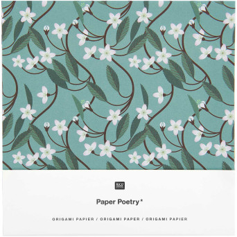 Origami paper, Just Bees + Fruits + Flowers - Paper Poetry - 15 x 15 cm, 50 sheets