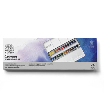 Zestaw farb akwarelowych Cotman Complete Travel - Winsor & Newton - 24 kolory