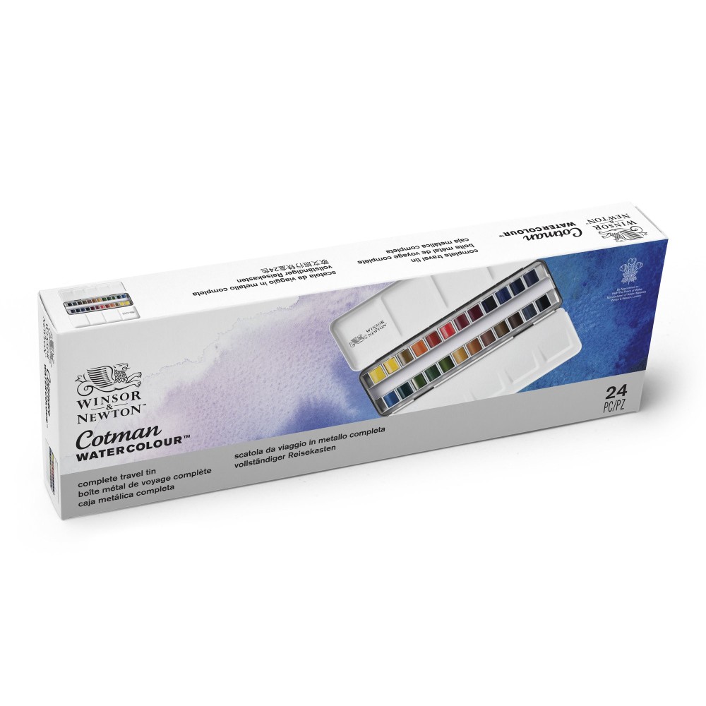 Zestaw farb akwarelowych Cotman Complete Travel - Winsor & Newton - 24 kolory