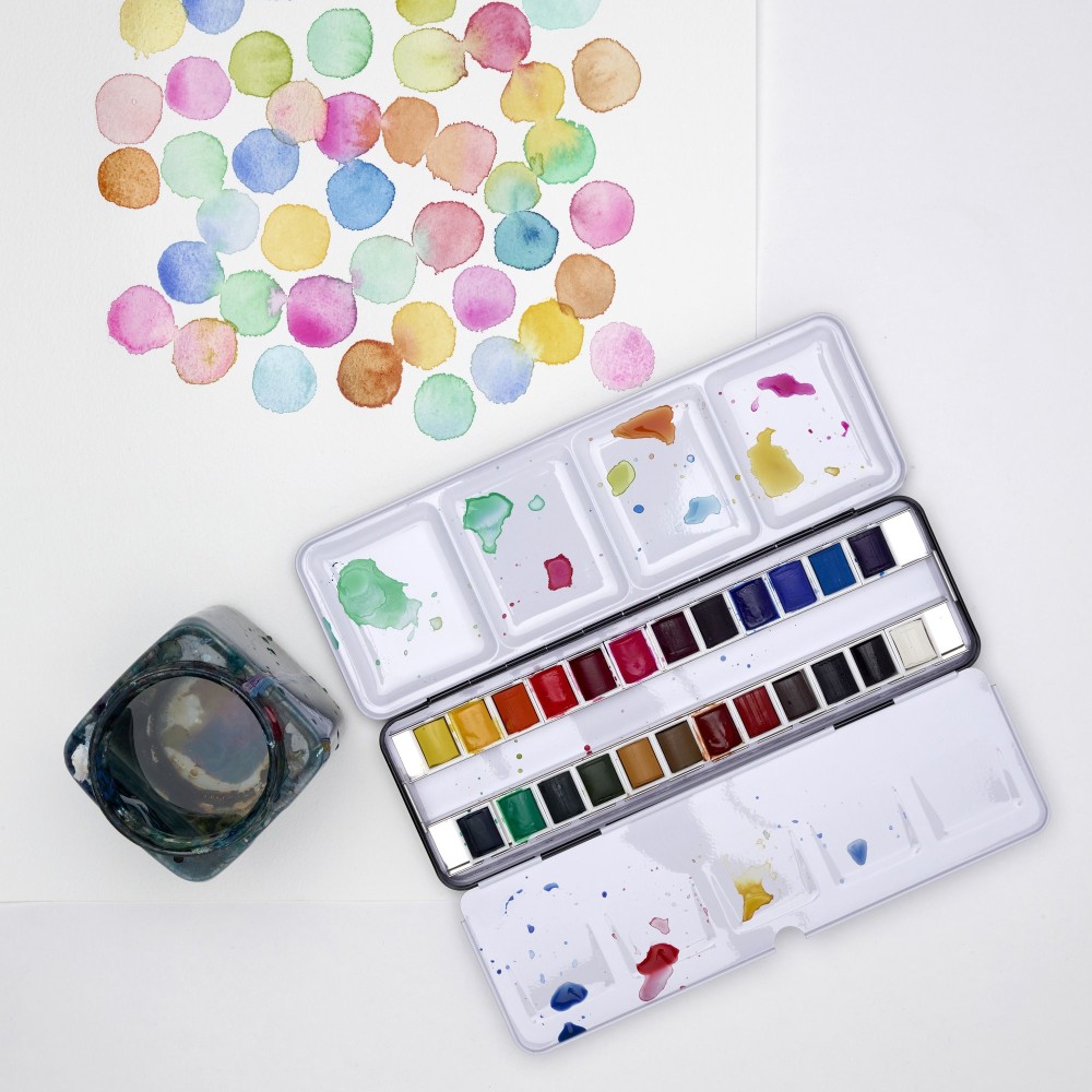 Zestaw farb akwarelowych Cotman Complete Travel - Winsor & Newton - 24 kolory
