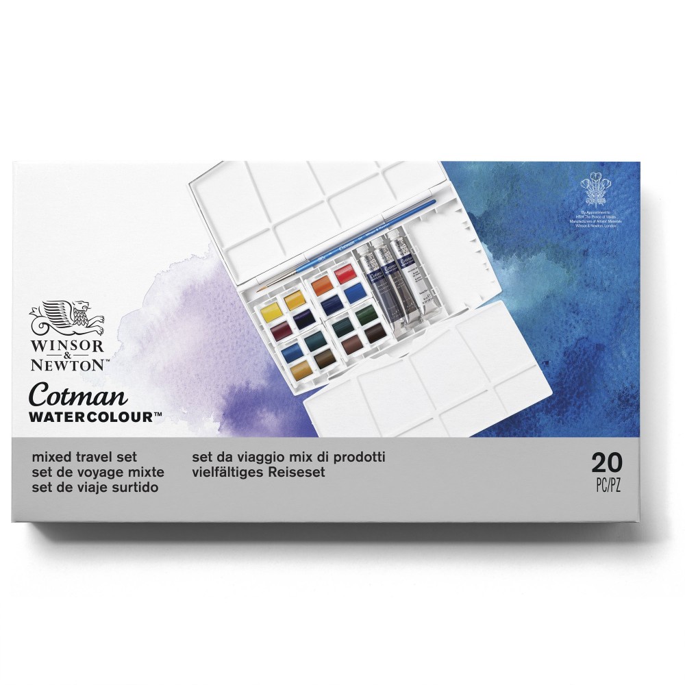 Watercolors Cotman Mixed Travel Set - Winsor & Newton - 20 pcs.