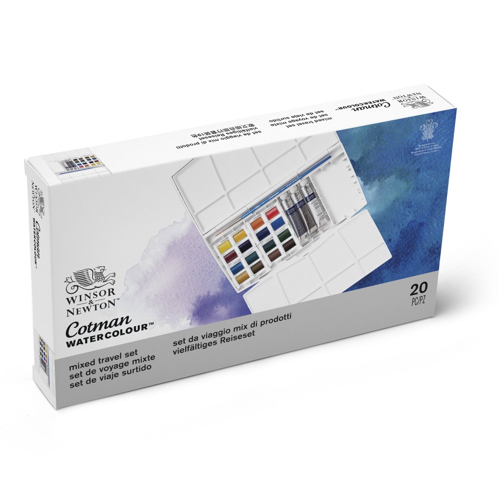 Watercolors Cotman Mixed Travel Set - Winsor & Newton - 20 pcs.