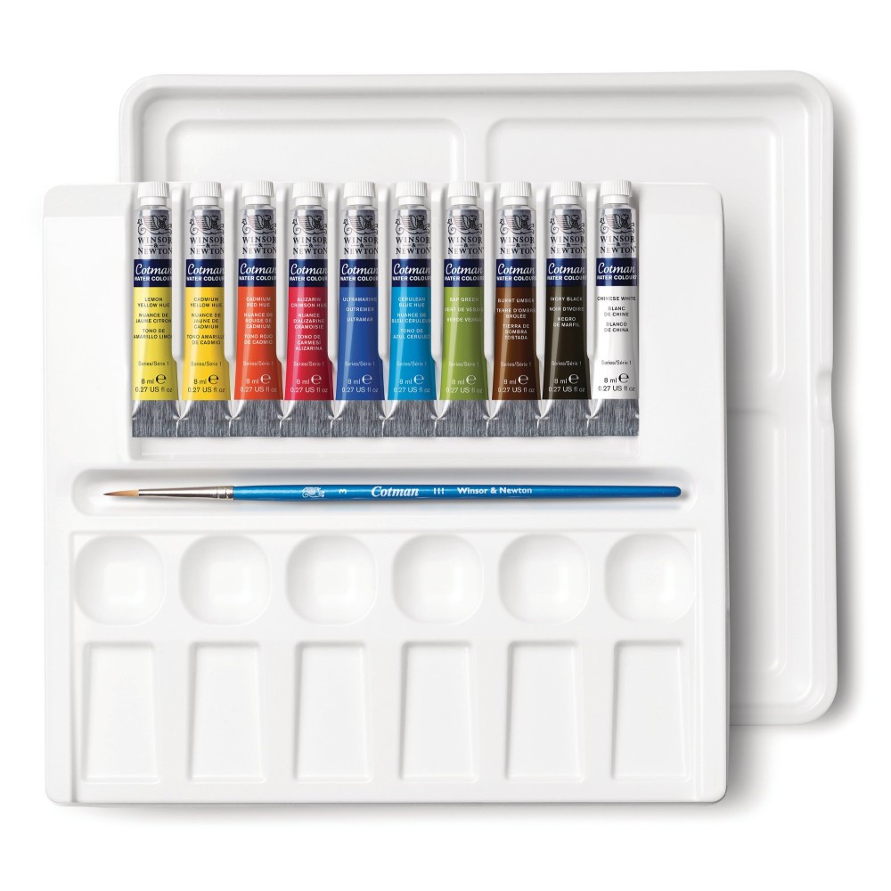 Zestaw farb akwarelowych Cotman w tubkach - Winsor & Newton - 13 szt.