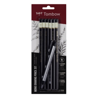 Set of Mono Drawing pencils and Mono Zero eraser - Tombow - 7 pcs.