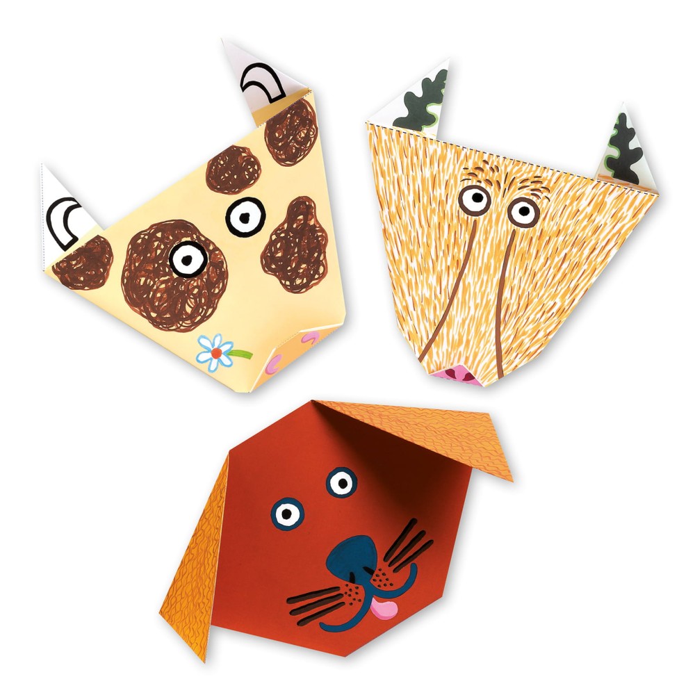 Zestaw do origami z naklejkami - Djeco - Zwierzaki