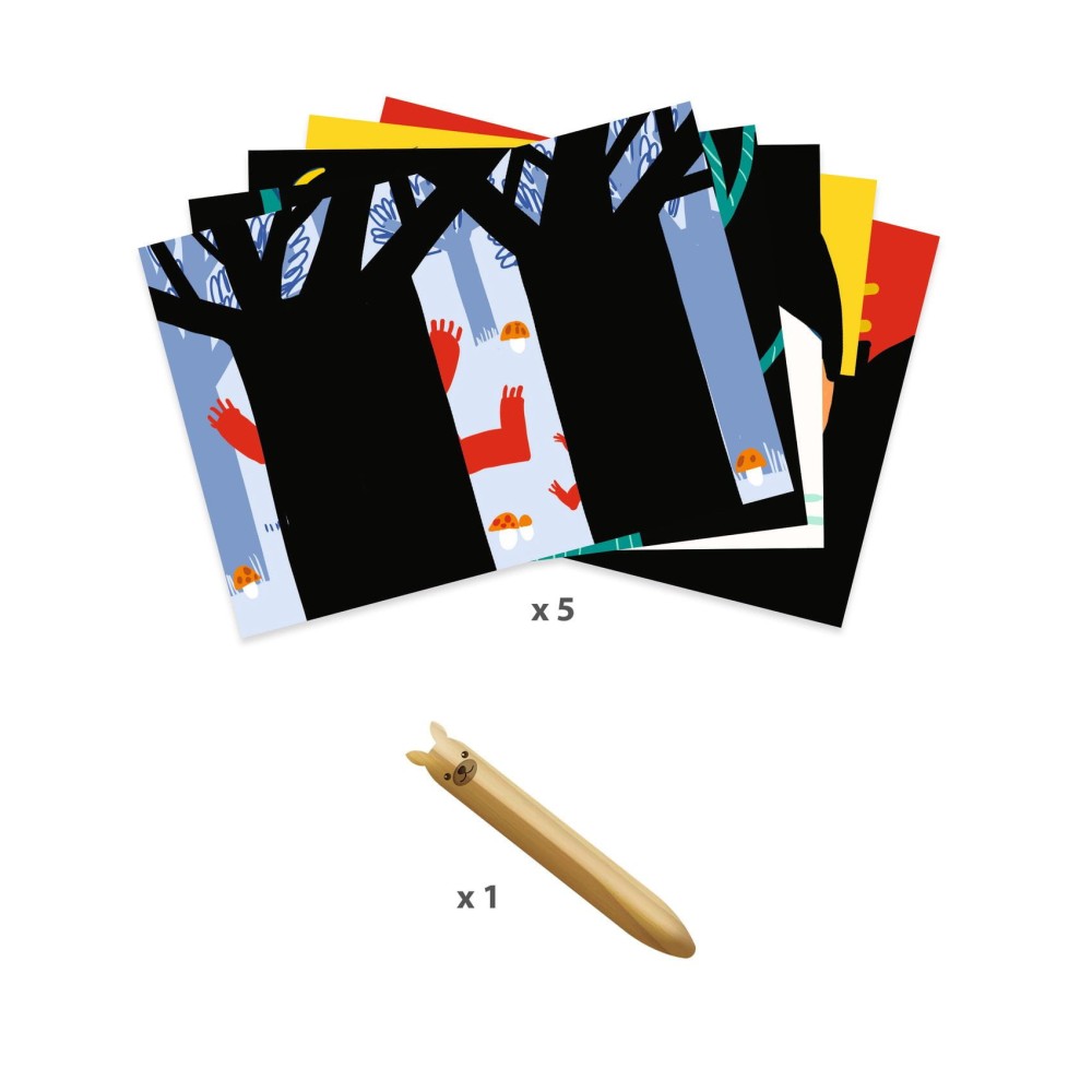 Scratch boards for toddlers - Djeco - Learning about animals