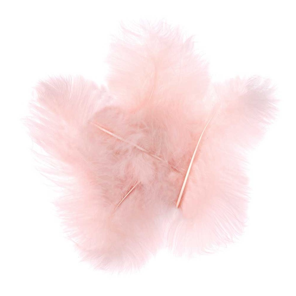 Decorative turkey feathers - DpCraft - nude, 15 cm, 5 pcs.