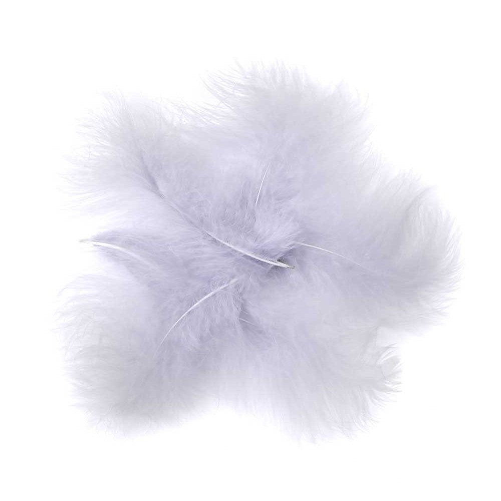 Decorative turkey feathers - DpCraft - grey, 15 cm, 5 pcs.
