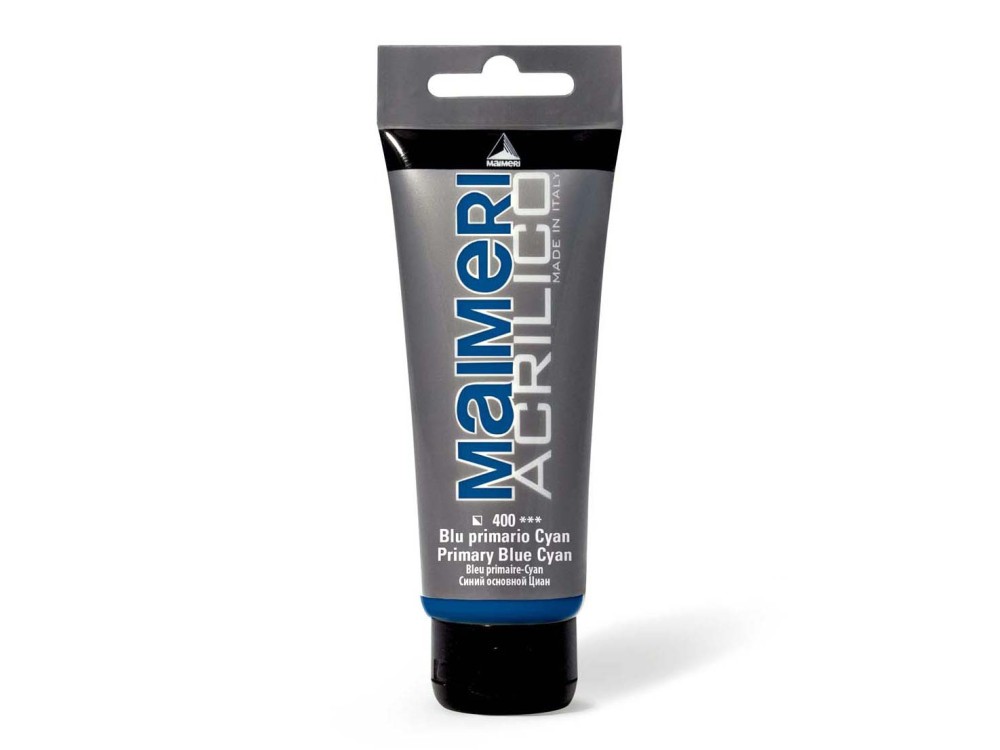 Acrylic paint Acrilico - Maimeri - 400, Primary Blue Cyan, 200 ml