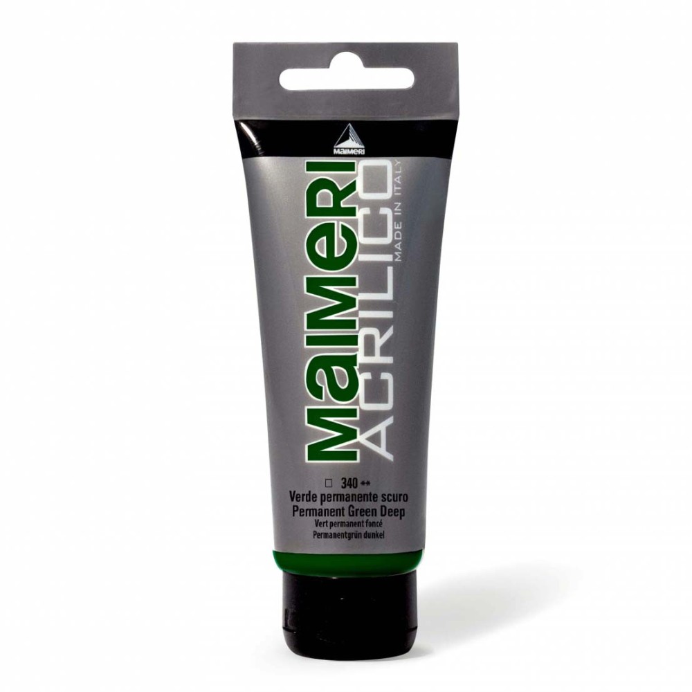 Acrylic paint Acrilico - Maimeri - 340, Permanent Green Deep, 200 ml
