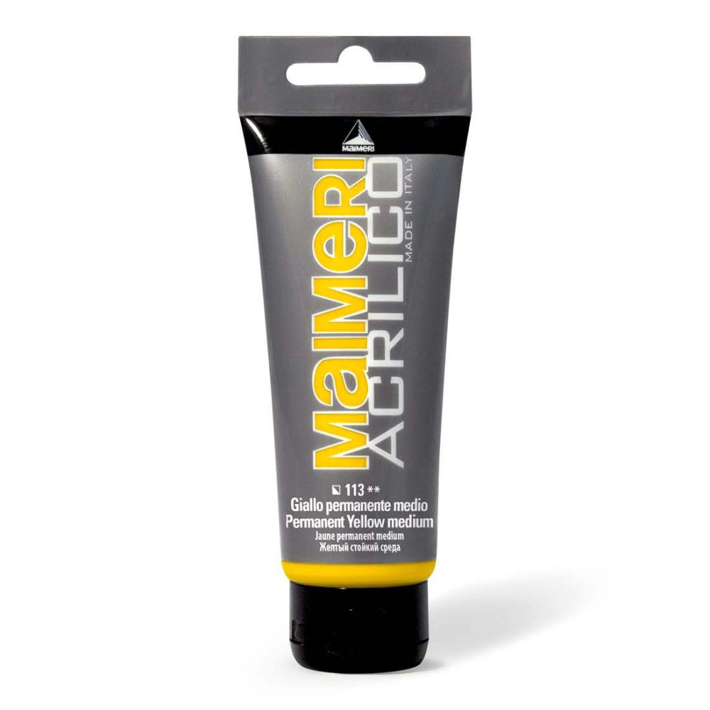 Acrylic paint Acrilico - Maimeri - 113, Permanent Yellow Medium, 200 ml