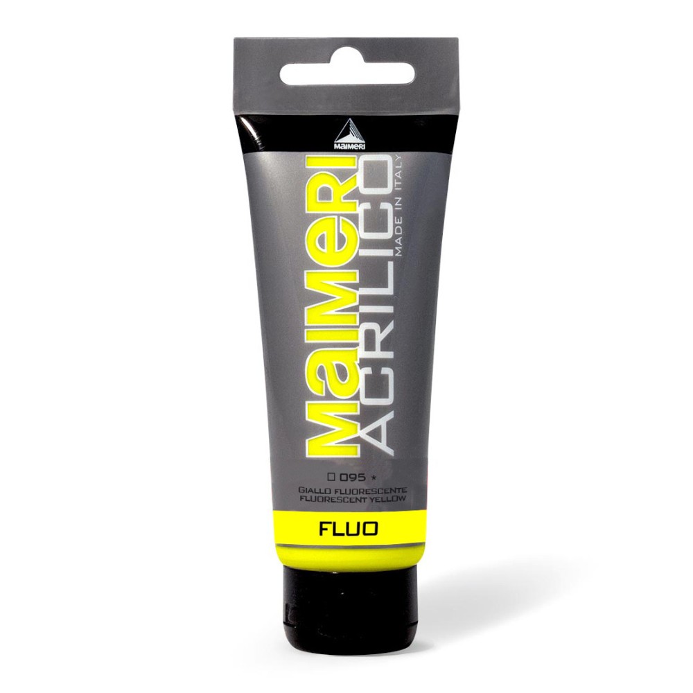 Acrylic paint Acrilico - Maimeri - 095, Fluorescent Yellow, 200 ml
