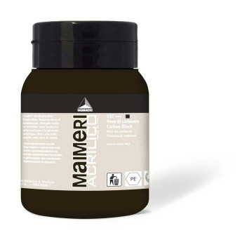 Acrylic paint Acrilico - Maimeri - 537, Carbon Black, 500 ml