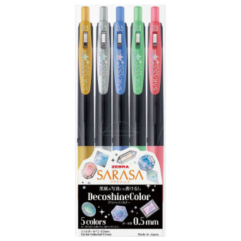 Set of Sarasa gel pens - Zebra - Decoshine, 5 pcs.