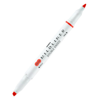 Double ended highlighter Mildliner - Zebra - Cool & Refined Red