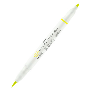 Zakreślacz dwustronny Mildliner Brush - Zebra - Fluorescent Yellow