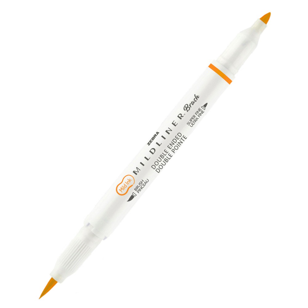 Zakreślacz dwustronny Mildliner Brush - Zebra - Fluorescent Orange