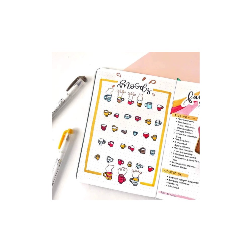 Set of double ended Mildliner Brush Pens - Zebra - 15 pcs.