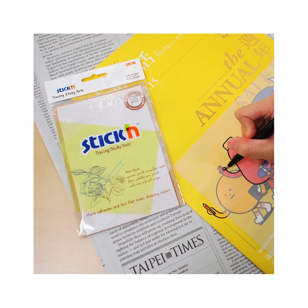 Transparent sticky notes Stick'N - 101 x 150 mm, 30 pcs.