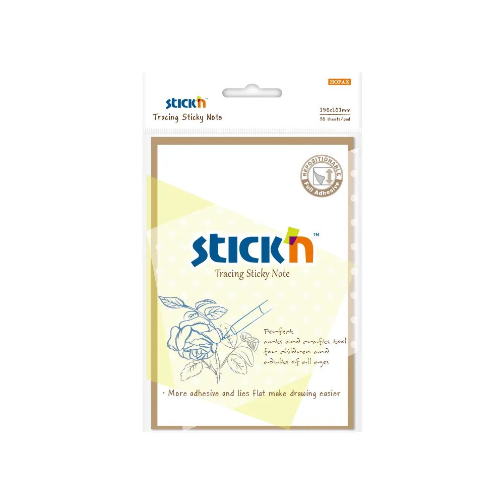 Karteczki samoprzylepne przezroczyste Stick'N - 101 x 150 mm, 30 szt.