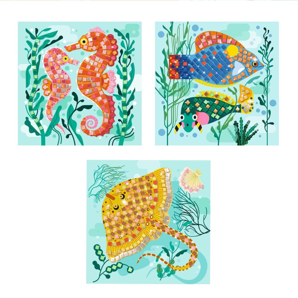 Art set for kids, mosaic - Djeco - Caribbean