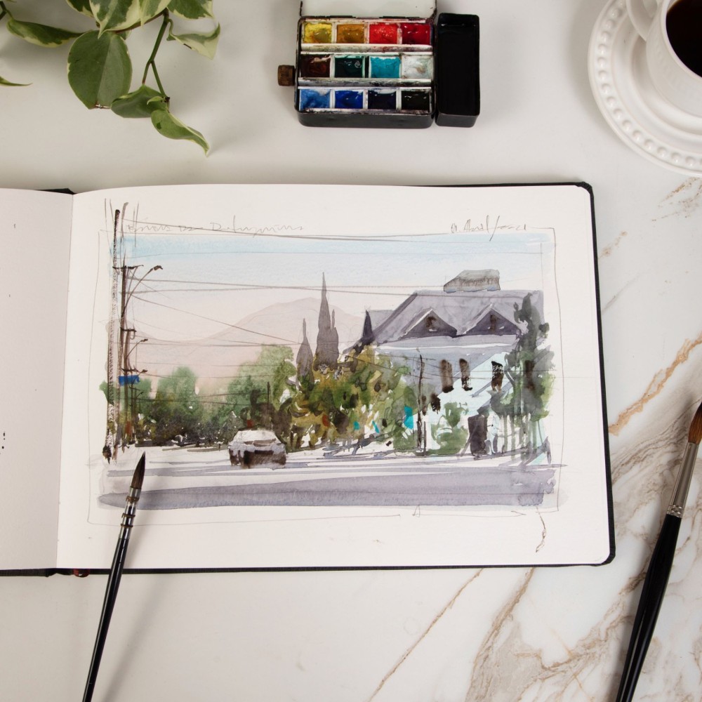 Szkicownik do akwareli Watercolour Book - Hahnemühle - 19,5 x 19,5 cm, 200 g, 30 ark.