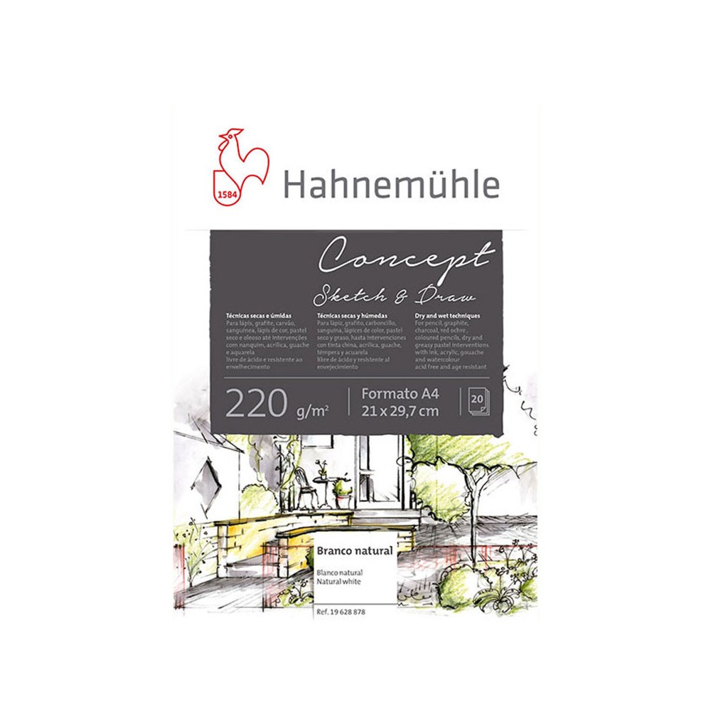 Blok do rysowania Concept Sketch & Draw - Hahnemühle - A4, 220 g, 20 ark.
