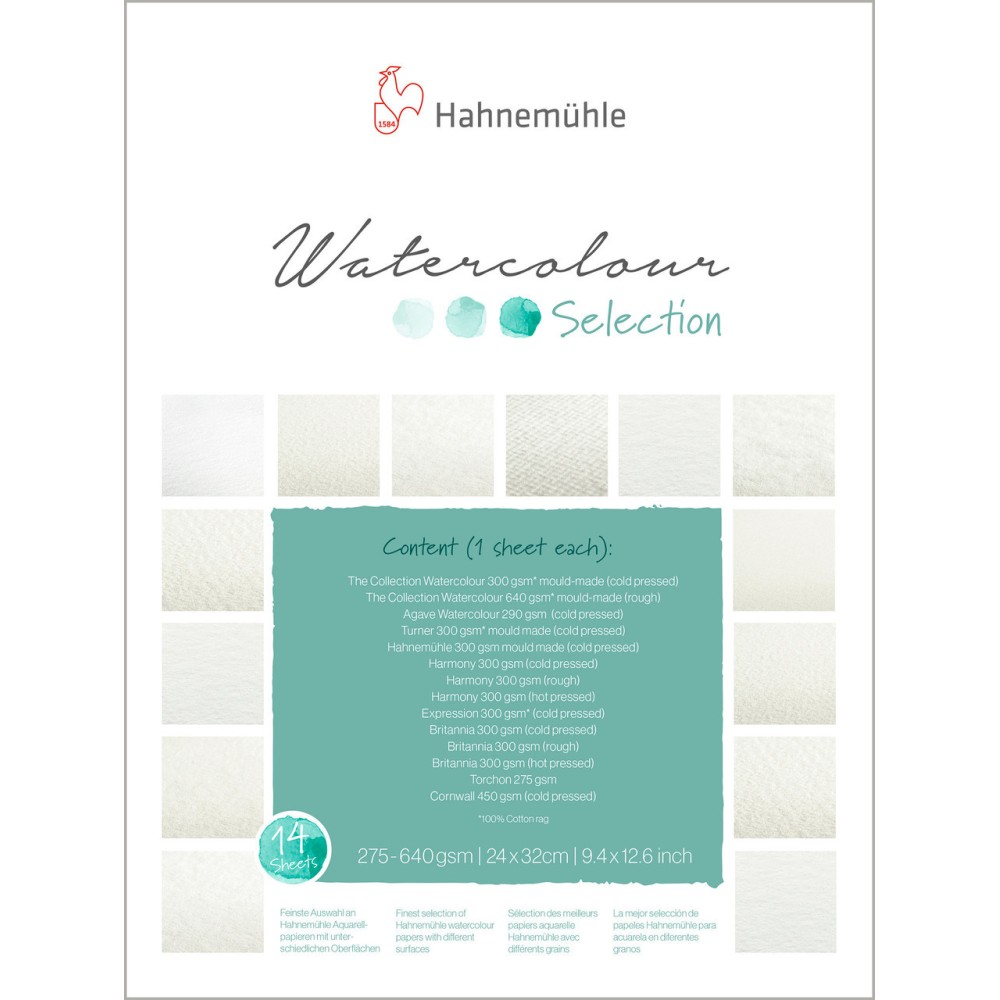 Watercolour Selection paper pad - Hahnemühle - 24 x 32 cm, 275-640 g, 14 sheets
