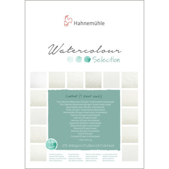 Watercolour Selection paper pad - Hahnemühle - 17 x 24 cm, 275-640 g, 14 sheets