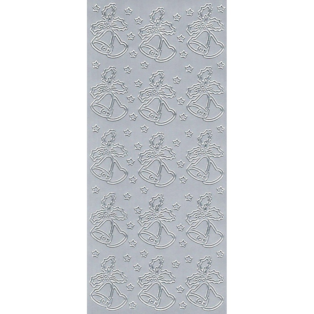 Stickersy, naklejki ażurowe - Dzwonki, srebrne