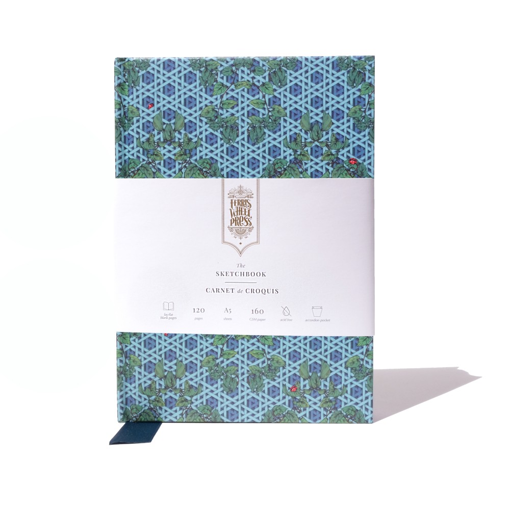 Sketchbook Enveloped in Rattan - Ferris Wheel Press - Teal, 160 g, A5