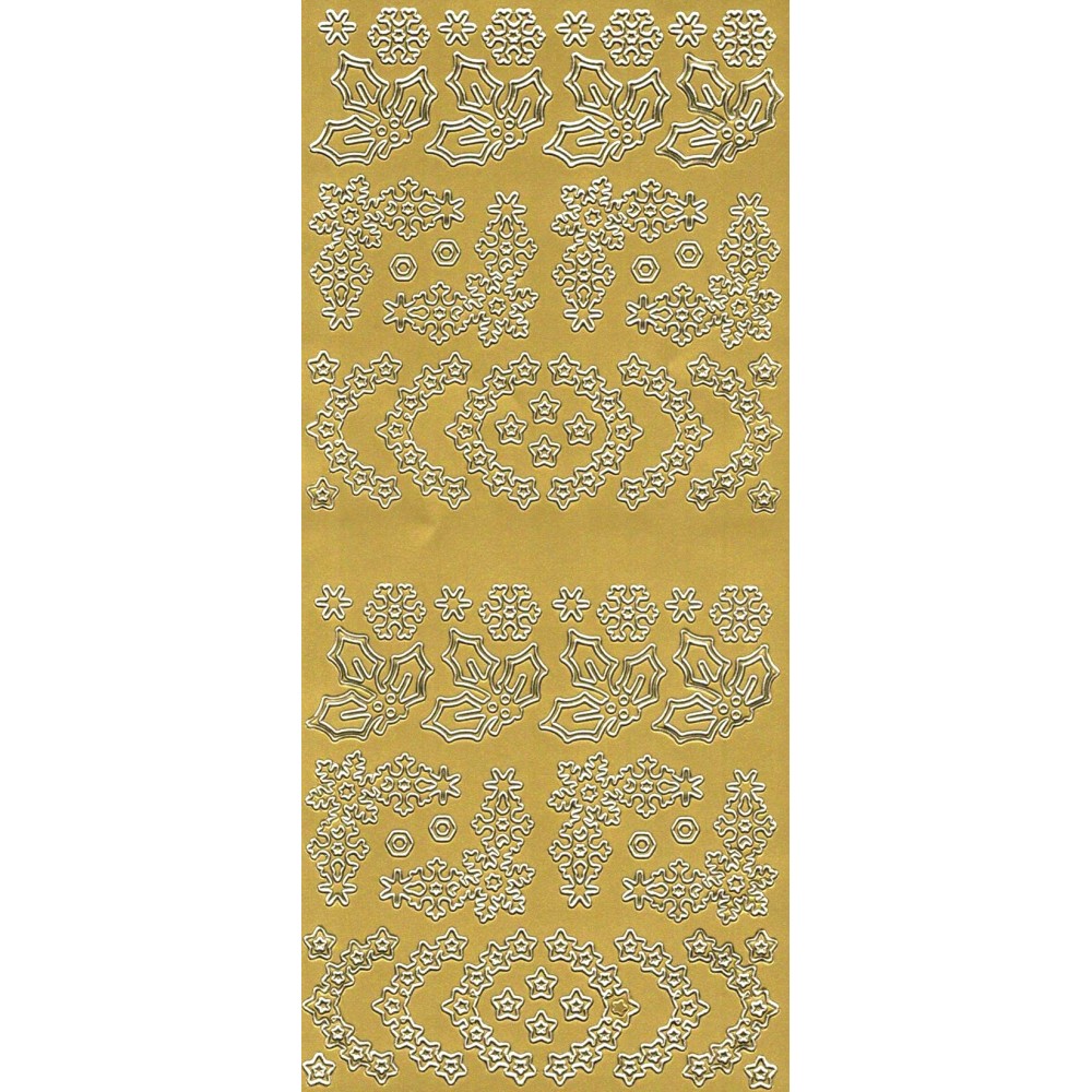 Stickersy, naklejki ażurowe - Śnieżynki, złote
