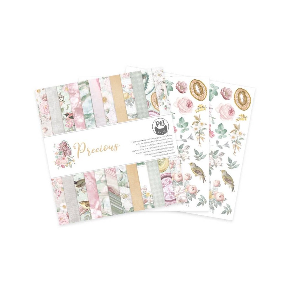 Set of scrapbooking papers 30,5 x 30,5 cm - Piątek Trzynastego - Precious