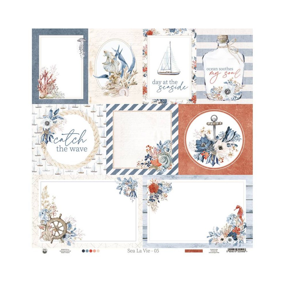 Papier do scrapbookingu 30,5 x 30,5 cm - Piątek Trzynastego - Sea la vie 05