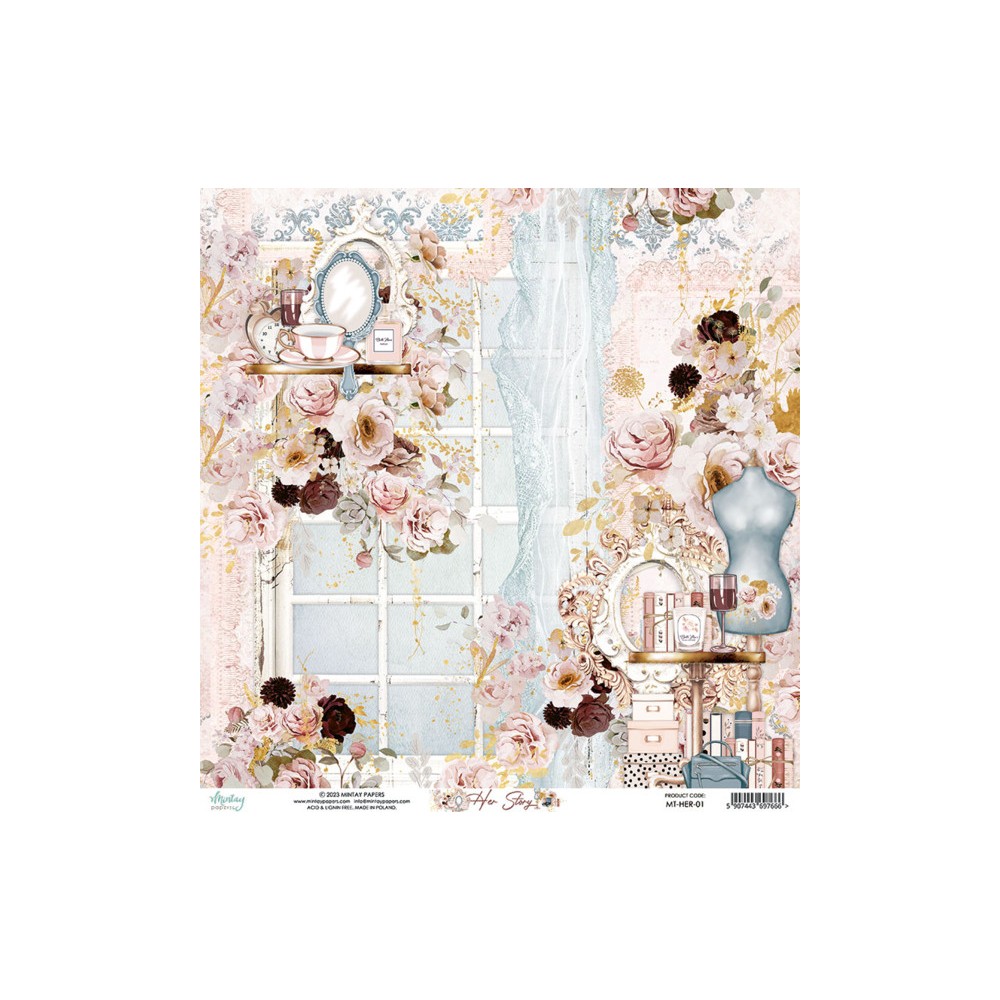 Papier do scrapbookingu 30,5 x 30,5 cm - Mintay - Her Story 01