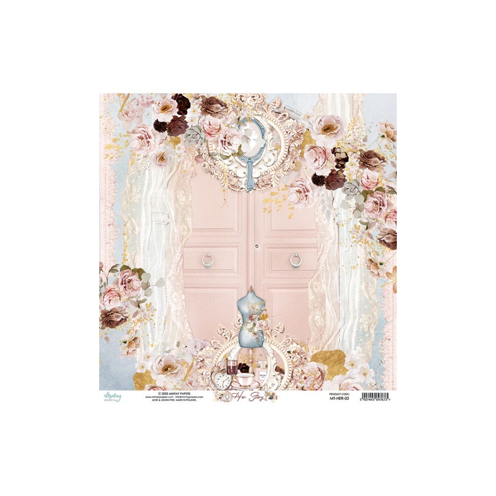 Scrapbooking paper 30,5 x 30,5 cm - Mintay - Her Story 02