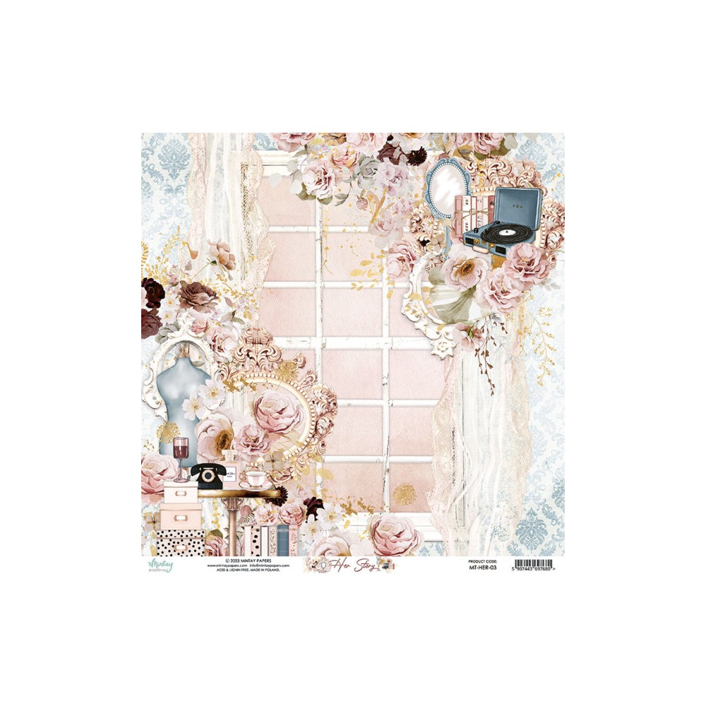 Papier do scrapbookingu 30,5 x 30,5 cm - Mintay - Her Story 03