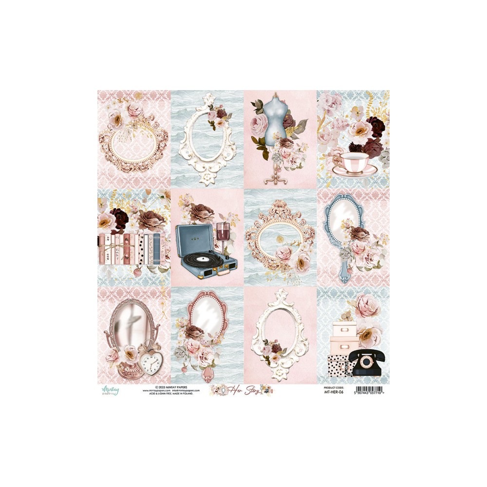 Papier do scrapbookingu 30,5 x 30,5 cm - Mintay - Her Story 06
