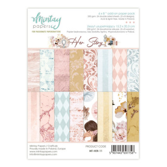 Set of scrapbooking papers 15,2 x 20,3 cm - Mintay - Her Story