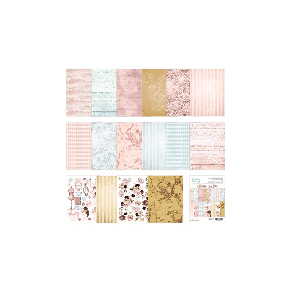 Set of scrapbooking papers 15,2 x 20,3 cm - Mintay - Her Story