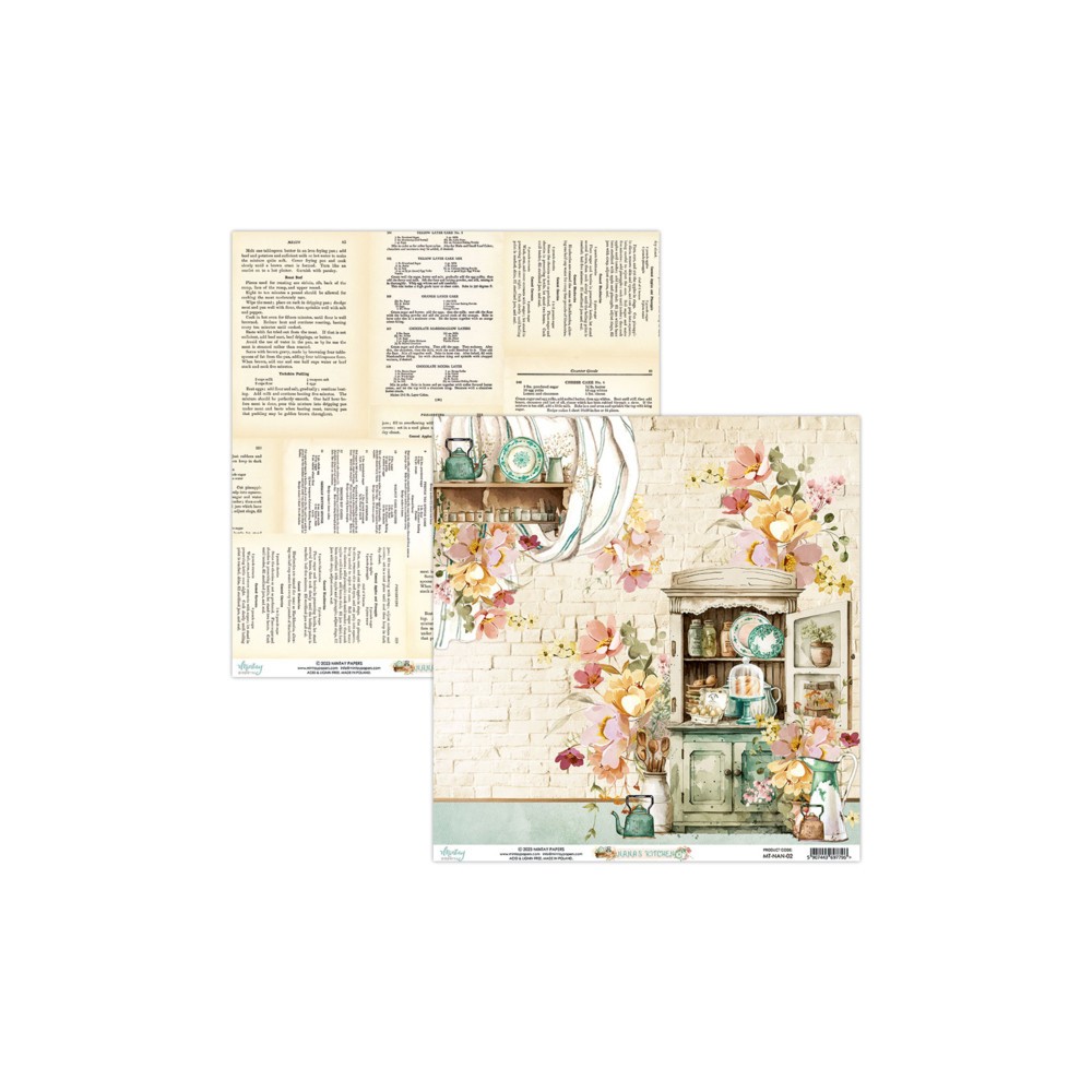 Zestaw papierów do scrapbookingu 30,5 x 30,5 cm - Mintay - Nana's Kitchen