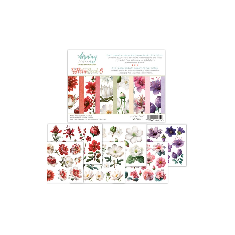 Scrapbooking paper set 15,2 x 20,3 cm - Mintay - Flora Book 06