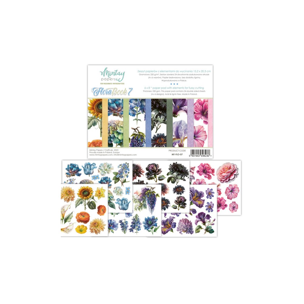 Scrapbooking paper set 15,2 x 20,3 cm - Mintay - Flora Book 07
