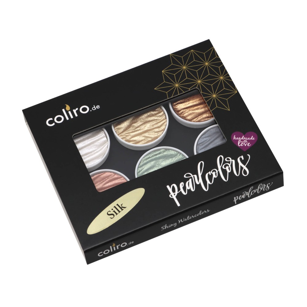 Set of watercolor paints, Silk - Coliro Pearl Colors - 30 mm, 6 pcs.