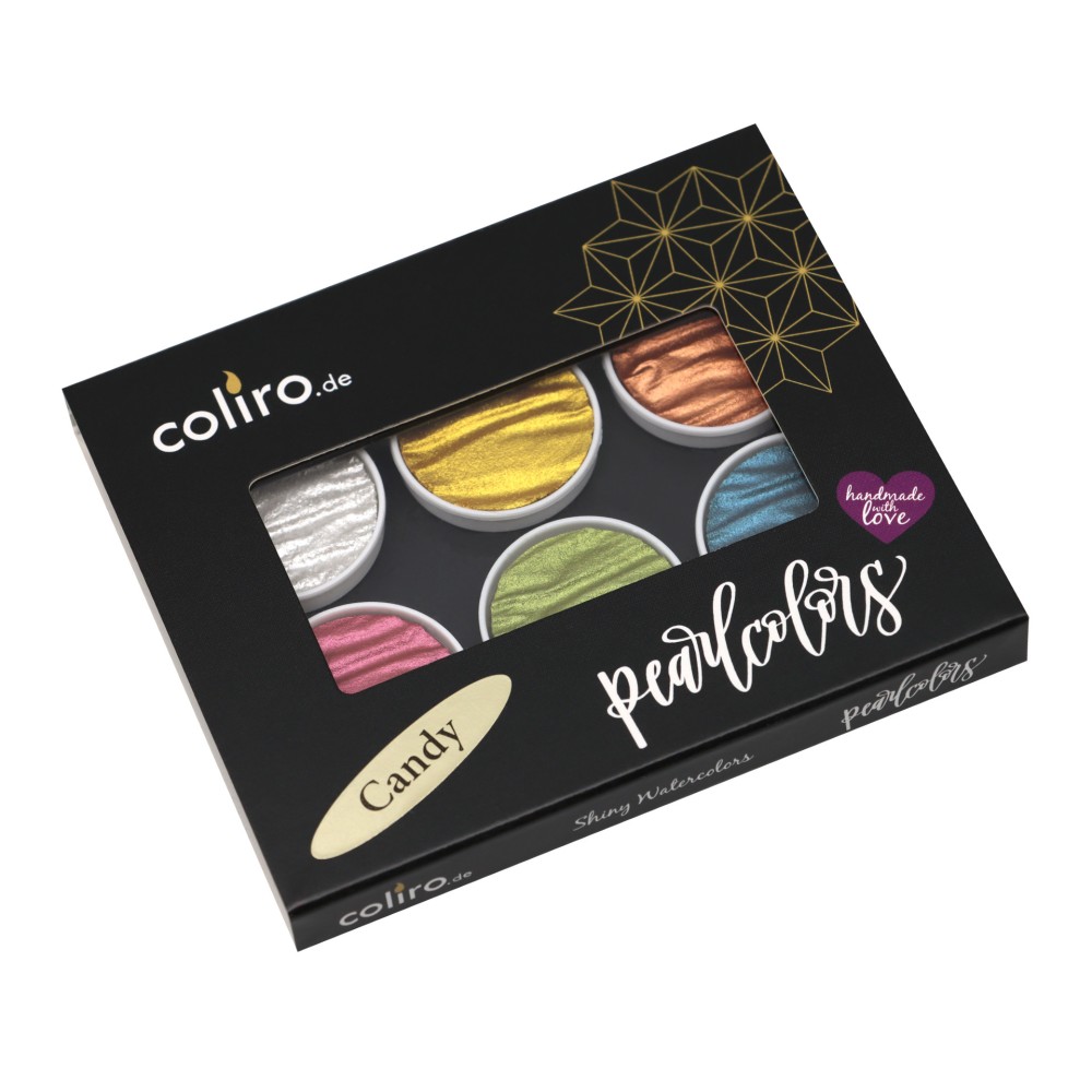 Zestaw akwareli, Candy - Coliro Pearl Colors - 6 kolorów