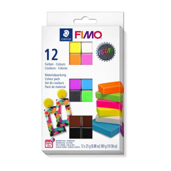 Set of Fimo Neon modelling clay - Staedtler - 12 colors x 25g